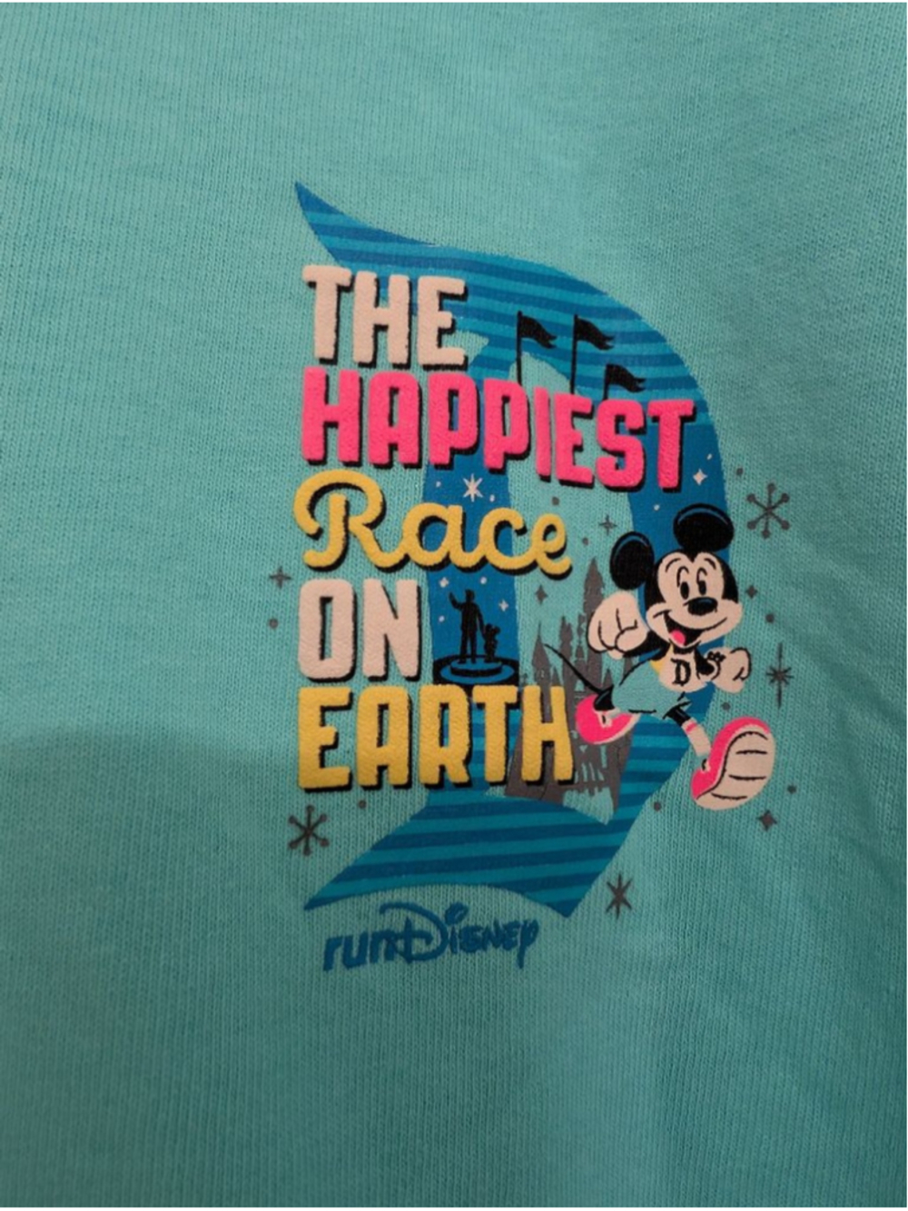 New Disneyland Spirit Jersey Aqua Long Sleeve Shirt Oversized XXL Mickey Minnie - Picture 5 of 7